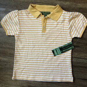 Amber Hagen 4T Girl Top Shirt Lightweight Yellow/White Organic Cotton Bamboo